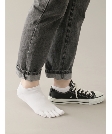 【消臭】無地五本指スニーカー用ソックス