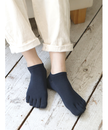 【消臭】無地五本指スニーカー用ソックス