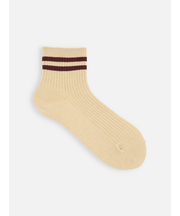 【定番】2本ライン3×1リブショートソックス