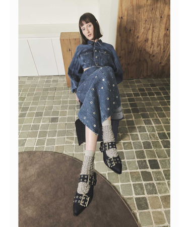 裏出しラメぼさぼさショートソックス