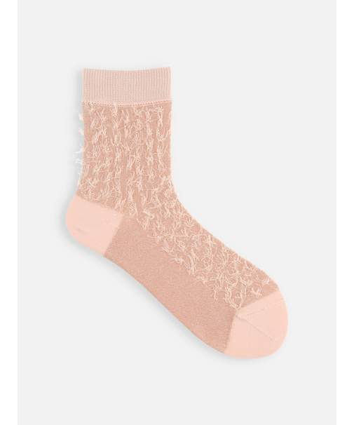 裏出しラメぼさぼさショートソックス