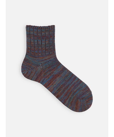 【Tabio MEN】引き揃え３×１リブベタショート丈ソックス