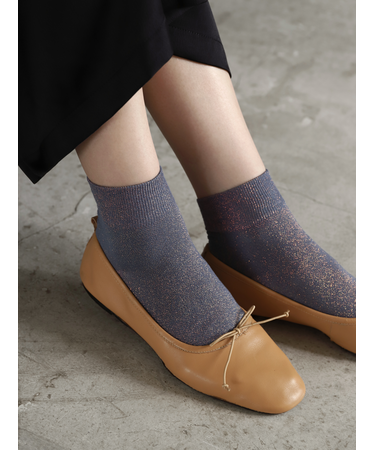 ホログラム風ラメショートソックス