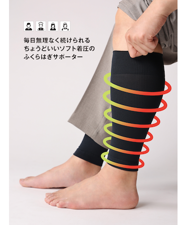 【Tabio MEN】ちょうどいいソフト着圧のふくらはぎサポーター M寸
