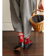 ラインロゴ刺繍ショートソックス