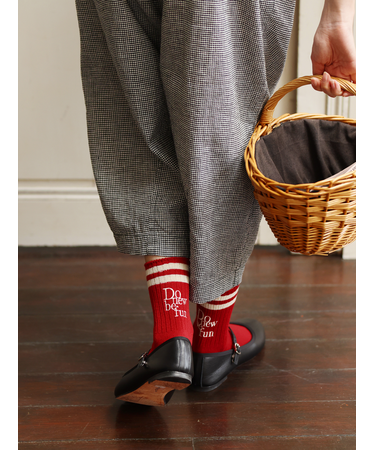 ラインロゴ刺繍ショートソックス