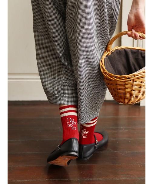 ラインロゴ刺繍ショートソックス