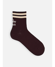 ラインロゴ刺繍ショートソックス