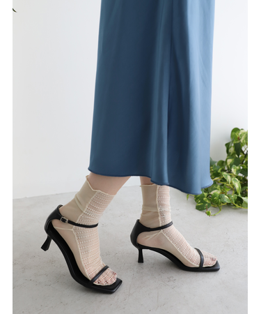 縫製フロントレースショートソックス