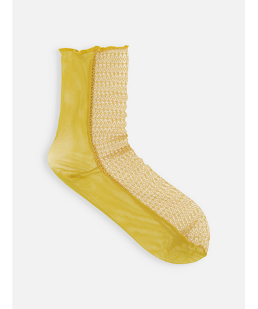 縫製フロントレースショートソックス