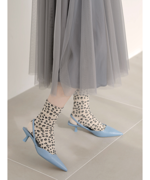 シャーリング風ヒョウ柄ショートソックス