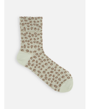 シャーリング風ヒョウ柄ショートソックス