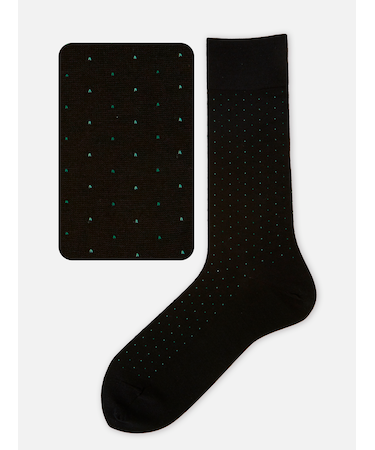 【Tabio MEN】綿麻ピンドットレギュラーソックス