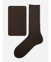 【Tabio MEN】綿麻ピンドットレギュラーソックス