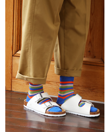 メッシュマルチボーダーショートソックス