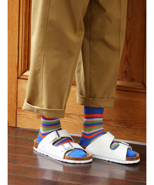 メッシュマルチボーダーショートソックス