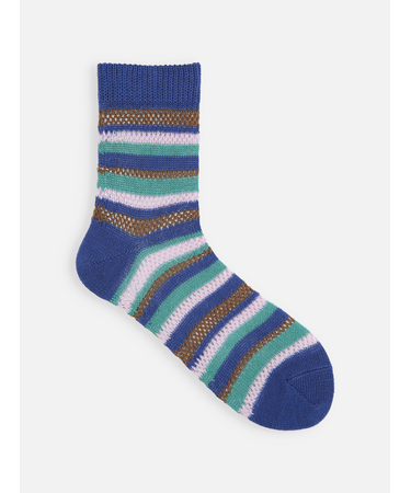 メッシュマルチボーダーショートソックス