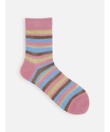 メッシュマルチボーダーショートソックス