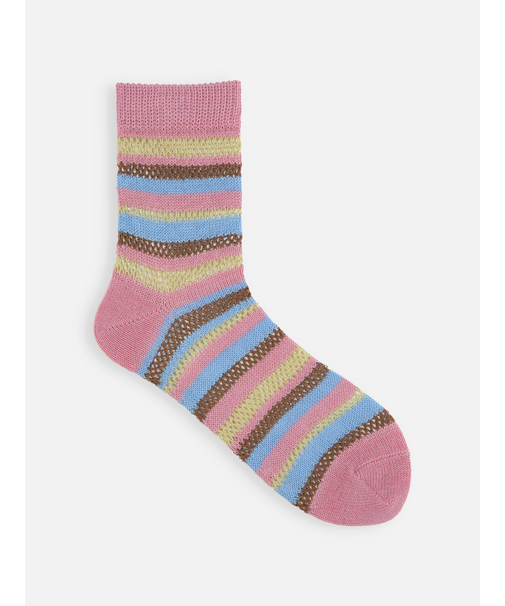 メッシュマルチボーダーショートソックス