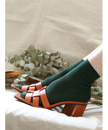 【最上級リネン】1×1リブショートソックス