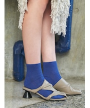 【最上級リネン】1×1リブショートソックス