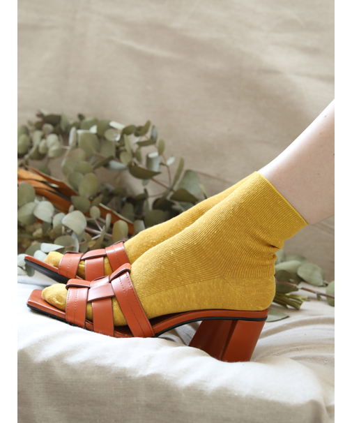 【最上級リネン】1×1リブショートソックス