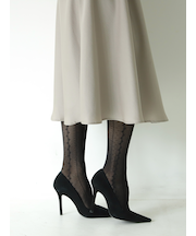 レースストライプハイソックス