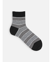 【Tabio MEN】綿麻太ボーダーショートソックス(27.0～29.0cm)