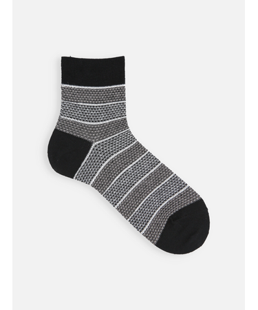 【Tabio MEN】綿麻太ボーダーショートソックス(27.0～29.0cm)