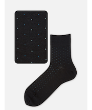 【Tabio MEN】綿麻ピンドットショートソックス