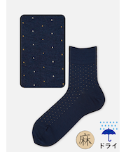 【Tabio MEN】綿麻ピンドットショートソックス