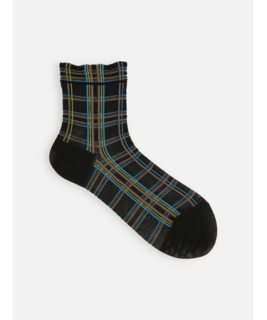 【冷感ドライ】メッシュチェックショートソックス