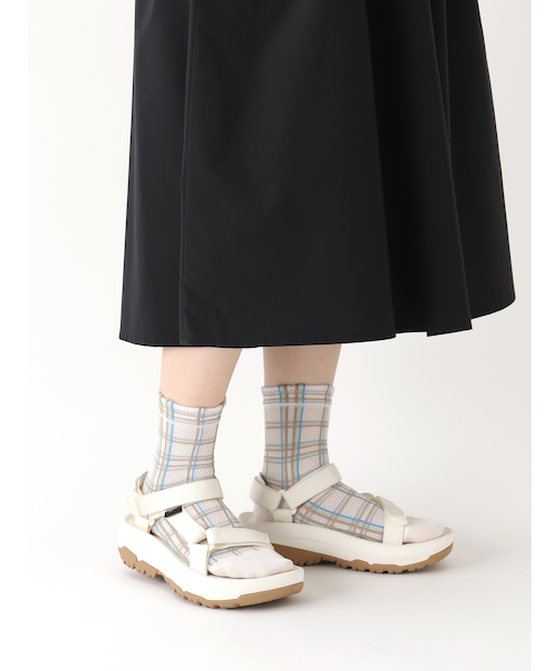 【冷感ドライ】メッシュチェックショートソックス