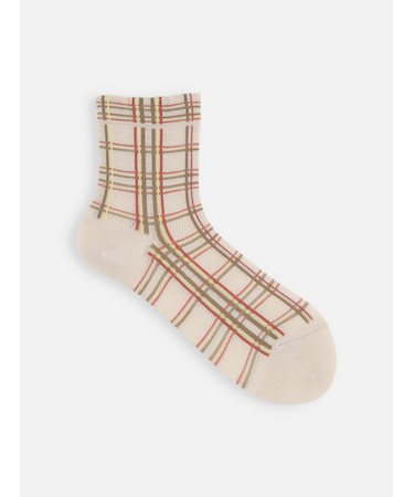 【冷感ドライ】メッシュチェックショートソックス