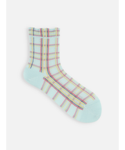 【冷感ドライ】メッシュチェックショートソックス