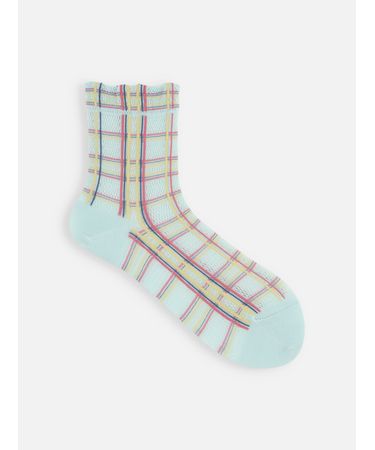 【冷感ドライ】メッシュチェックショートソックス