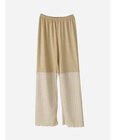 透かし編みリーフレースレギンス12分丈