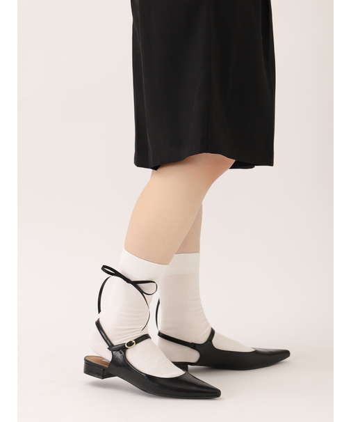 ロングサテンリボンソックス