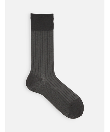 【Tabio MEN】綿麻JQストライプレギュラーソックス