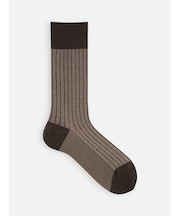 【Tabio MEN】綿麻JQストライプレギュラーソックス