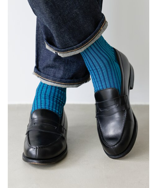 【Tabio MEN】国内JQストライプ柄ショートソックス