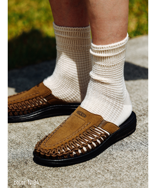 【Tabio MEN】ワッフルゴム長ショート丈ソックス