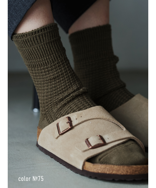 【Tabio MEN】ワッフルゴム長ショート丈ソックス