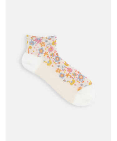 フロートボタニカル総柄ちょい長ショートソックス