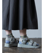 フロートボタニカル総柄ちょい長ショートソックス