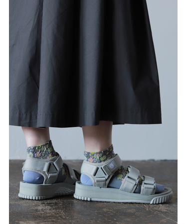 フロートボタニカル総柄ちょい長ショートソックス