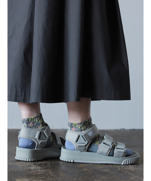 フロートボタニカル総柄ちょい長ショートソックス