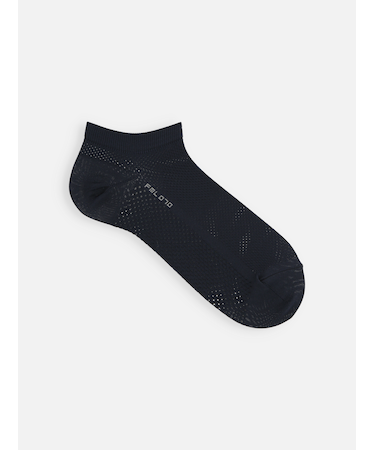 【Tabio MEN】軽い・涼しい・吸水・速乾　足裏までメッシュスニーカー丈ソックス