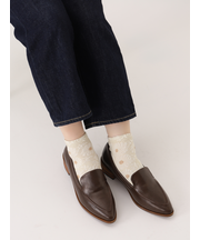 【ゴムくちソフト】お花フロートちょい長ショートソックス