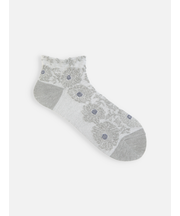 【ゴムくちソフト】お花フロートちょい長ショートソックス